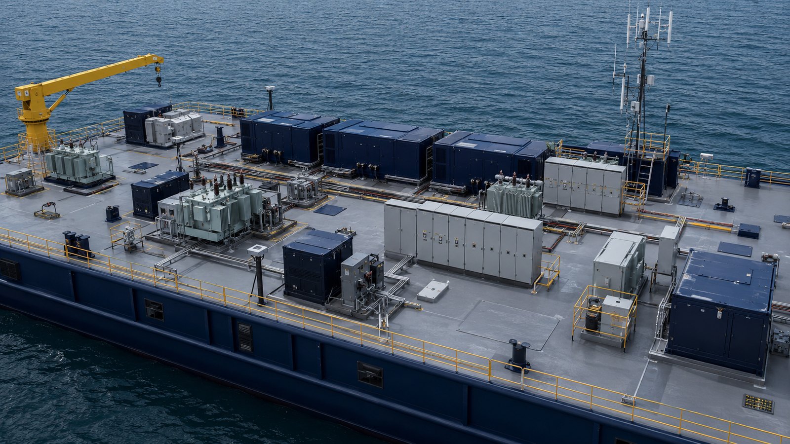 Topside electrical equipment on the Bluewater barge